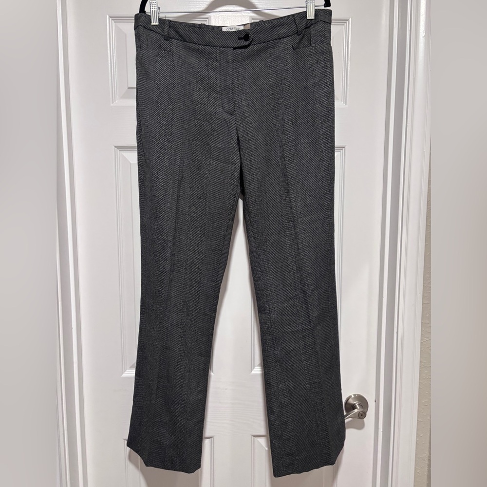 0124- Calvin Klein Modern Fit Gray Herringbone Dress Pants 12